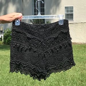 Urban Outfitters high waisted lace shorts